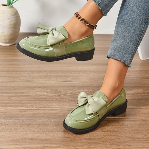 Alexia | Women’s Round Toe Slip On Bow Detail Ballet Flats