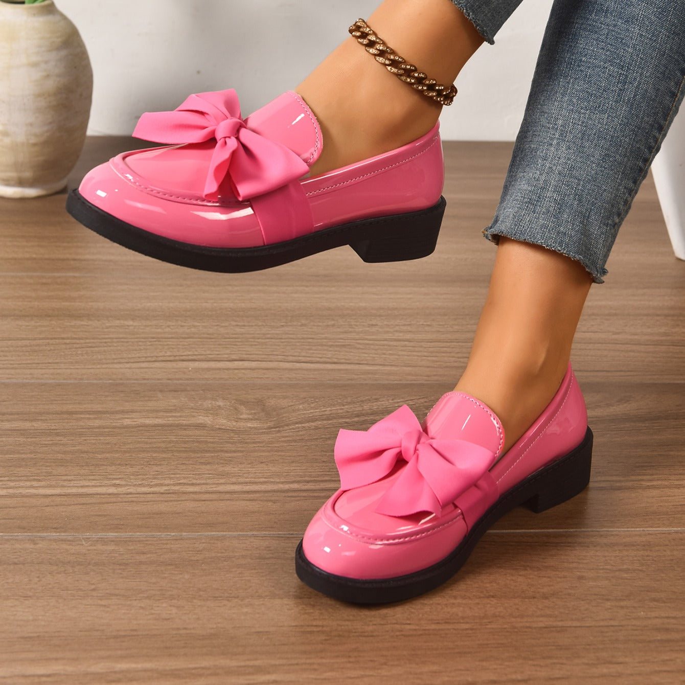 Alexia | Women’s Round Toe Slip On Bow Detail Ballet Flats