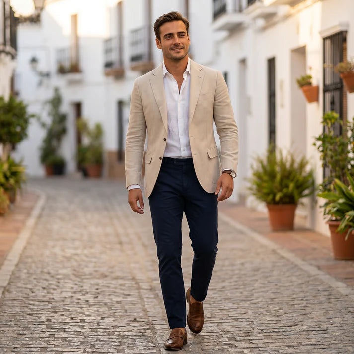 Alexine | Men's Single-Breasted Long Sleeve Fitted Blazer