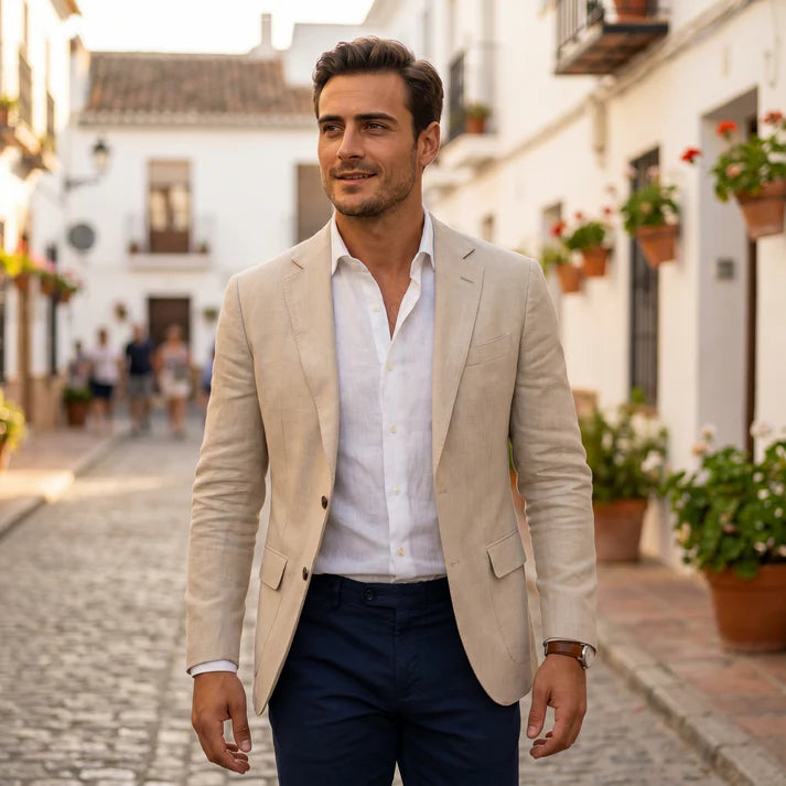 Alexine | Men's Single-Breasted Long Sleeve Fitted Blazer