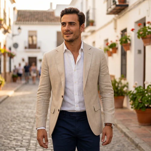 Alexine | Men's Single-Breasted Long Sleeve Fitted Blazer