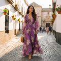 Alexis | Women's Floral V Neck Long Sleeve Flowy Maxi Dress