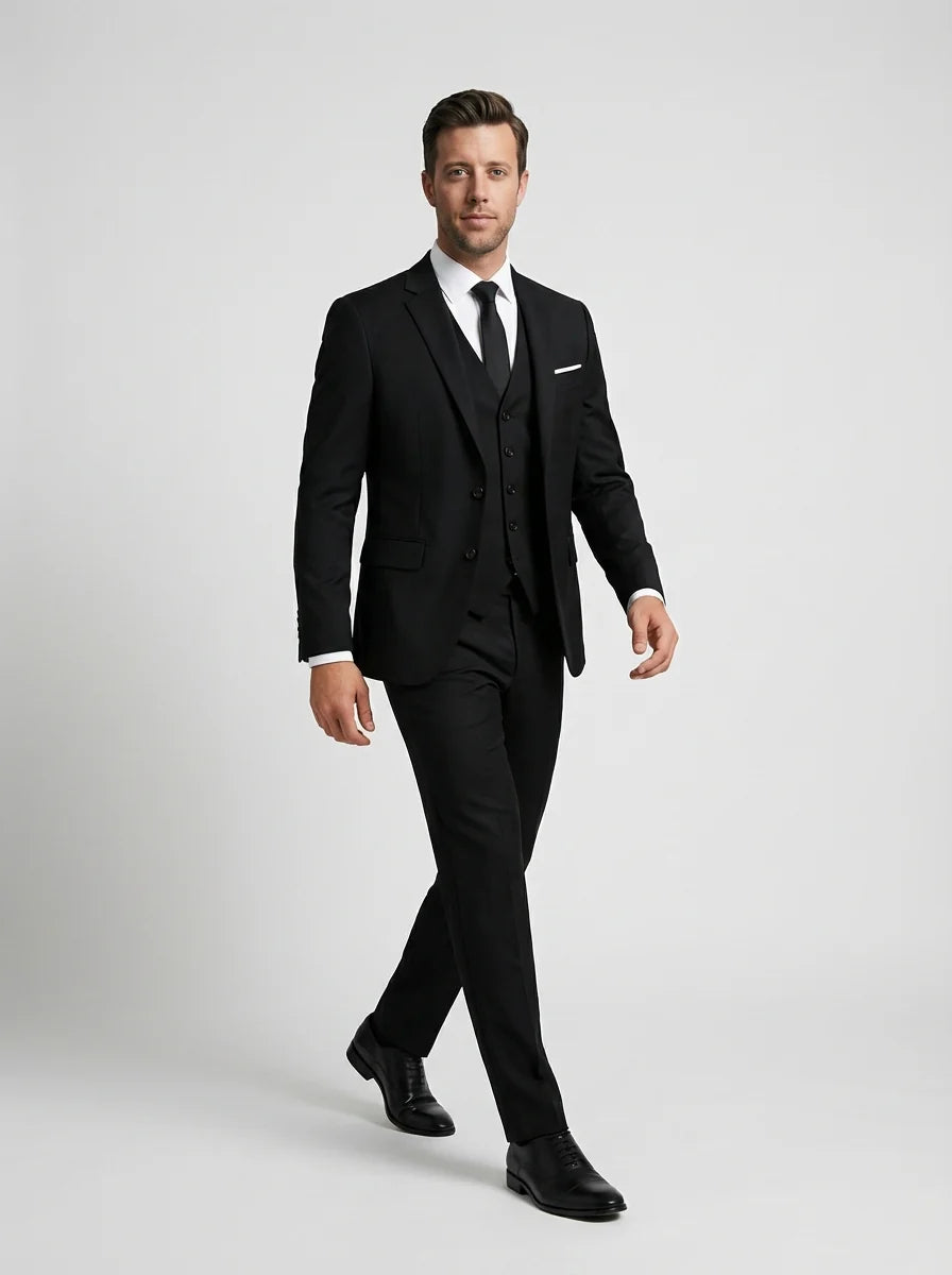 Alfie | Men’s Structured Notch Lapel Three Piece Suit