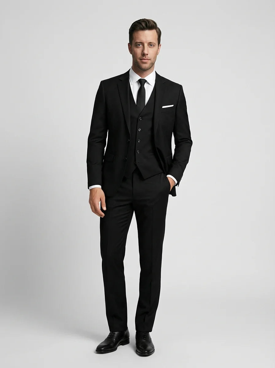 Alfie | Men’s Structured Notch Lapel Three Piece Suit