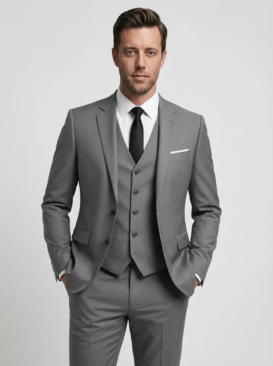 Alfie | Men’s Structured Notch Lapel Three Piece Suit