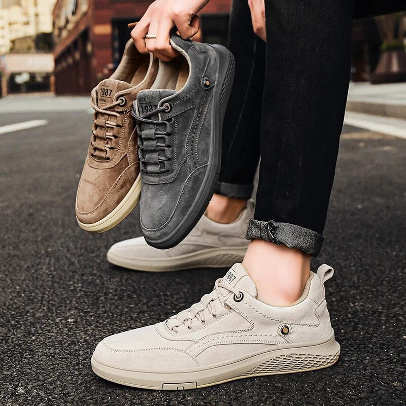 Alfonso | Men’s Round Toe Lace Up Low Top Sneakers