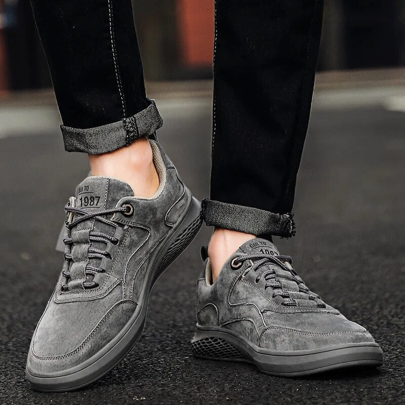 Alfonso | Men’s Round Toe Lace Up Low Top Sneakers