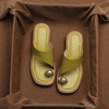 Alfreda | Women’s Single Band Square Toe Flat Slide Sandals