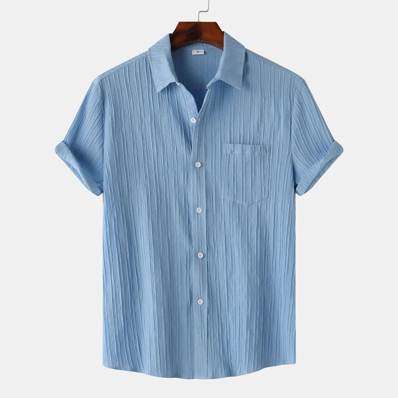 Alfredo | Men’s Textured Vertical Stripe Polo Shirt