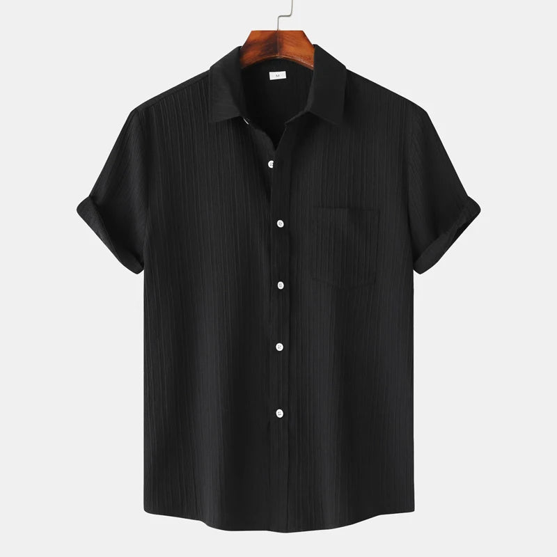 Alfredo | Men’s Textured Vertical Stripe Polo Shirt
