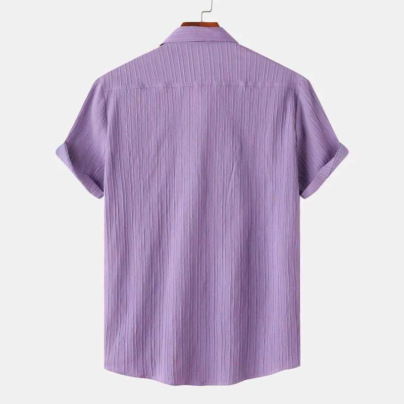 Alfredo | Men’s Textured Vertical Stripe Polo Shirt