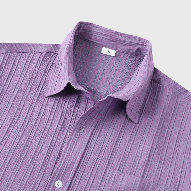Alfredo | Men’s Textured Vertical Stripe Polo Shirt