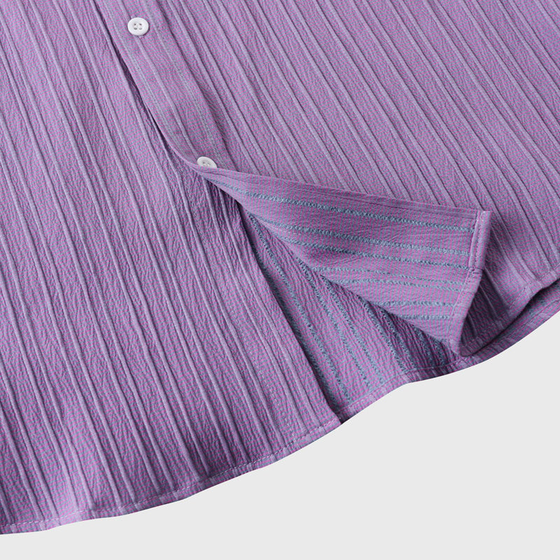 Alfredo | Men’s Textured Vertical Stripe Polo Shirt
