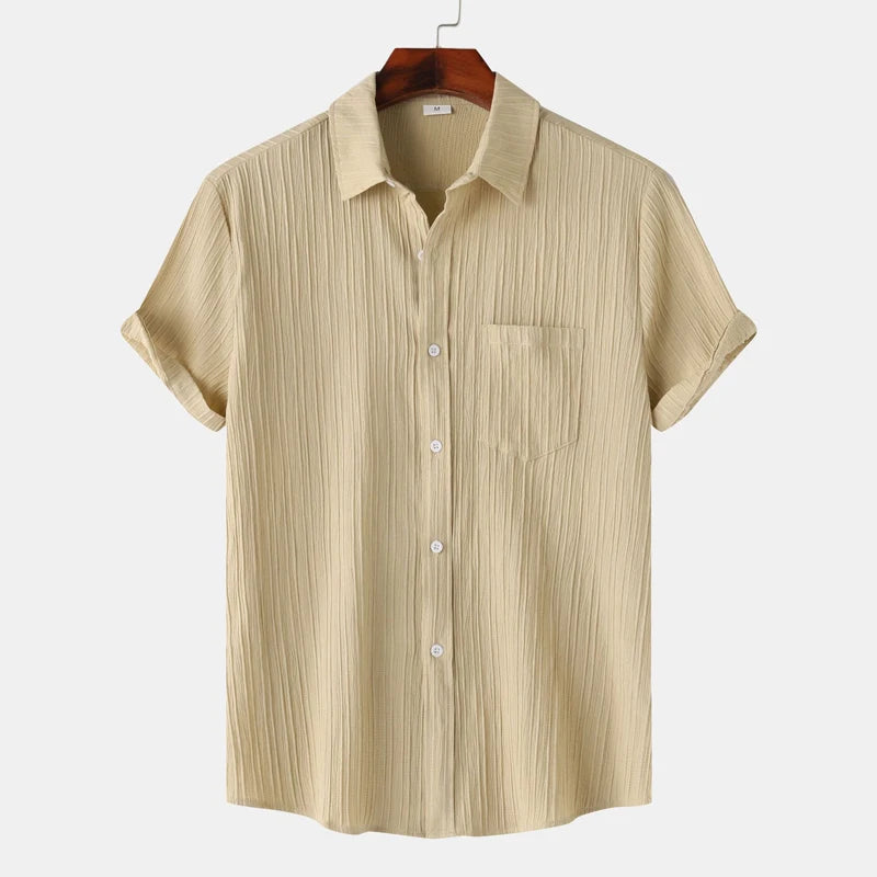 Alfredo | Men’s Textured Vertical Stripe Polo Shirt