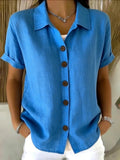 Alfreeda | Women's Collared Button Front Rolled Sleeve Shirt