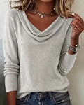 Aliana | Women’s Ribbed Cowl Neck Long Sleeve Sweater