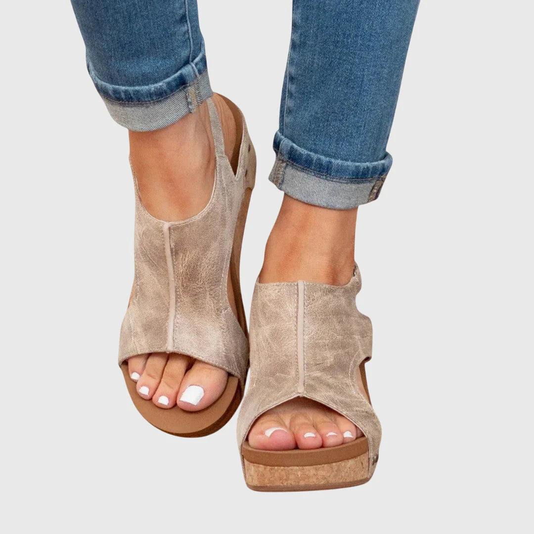 Alice | Women’s Open Toe Slingback Platform Wedge Sandals