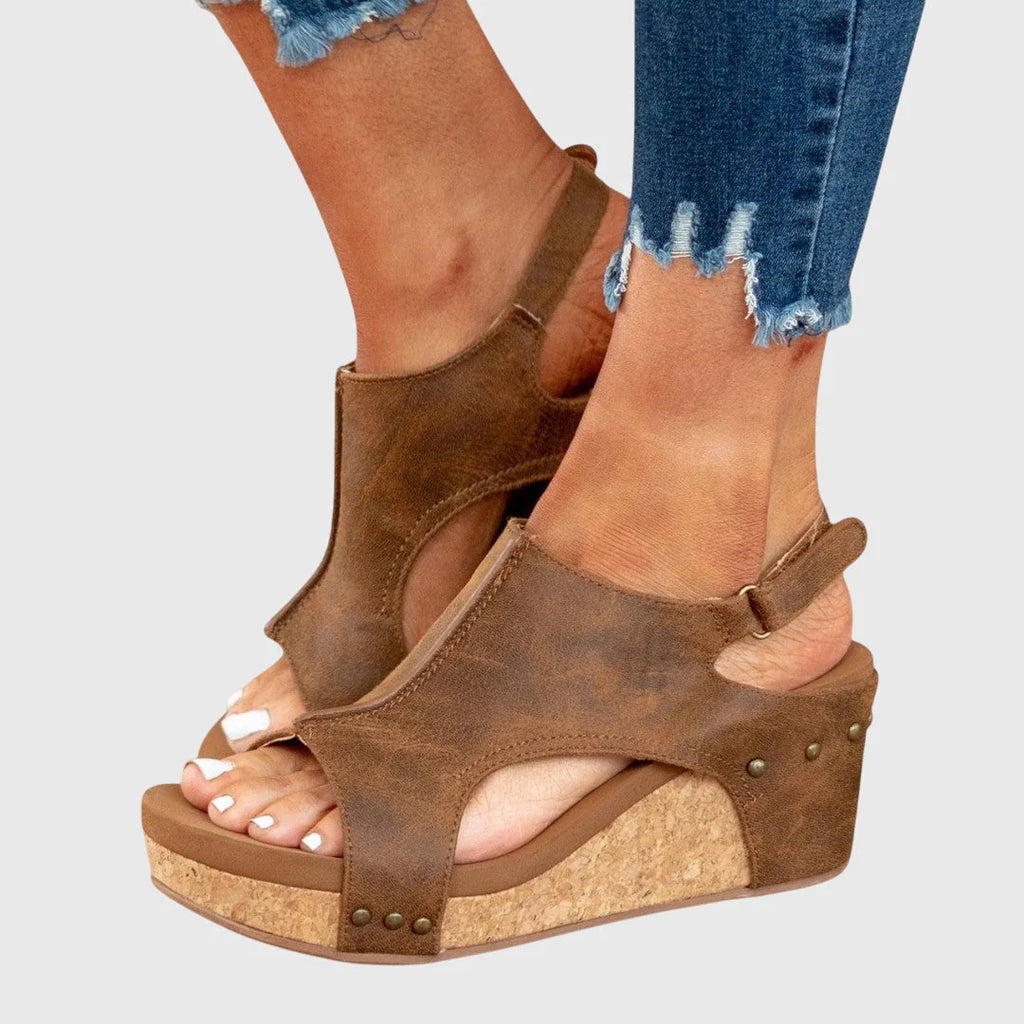 Alice | Women’s Open Toe Slingback Platform Wedge Sandals