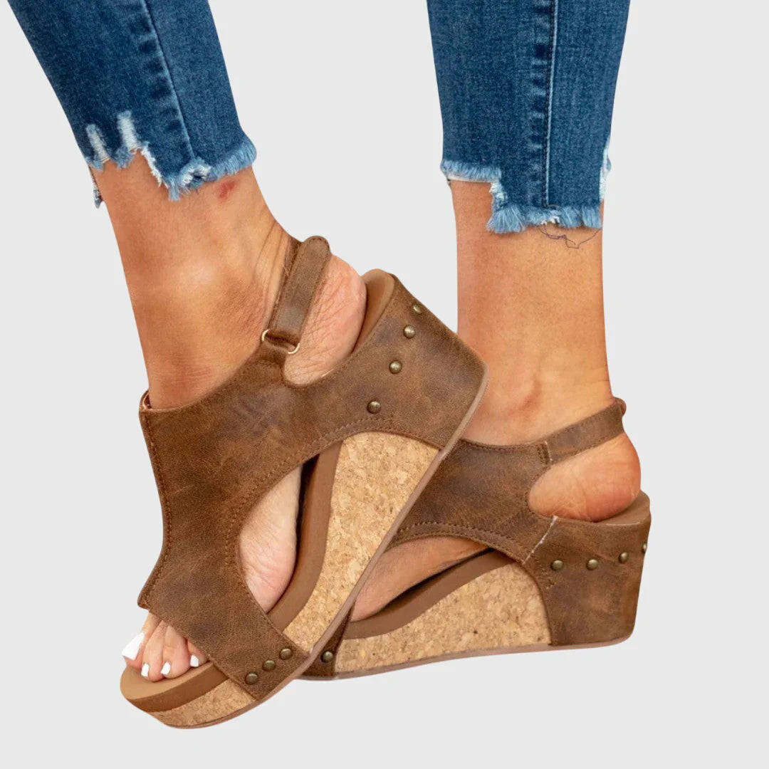 Alice | Women’s Open Toe Slingback Platform Wedge Sandals