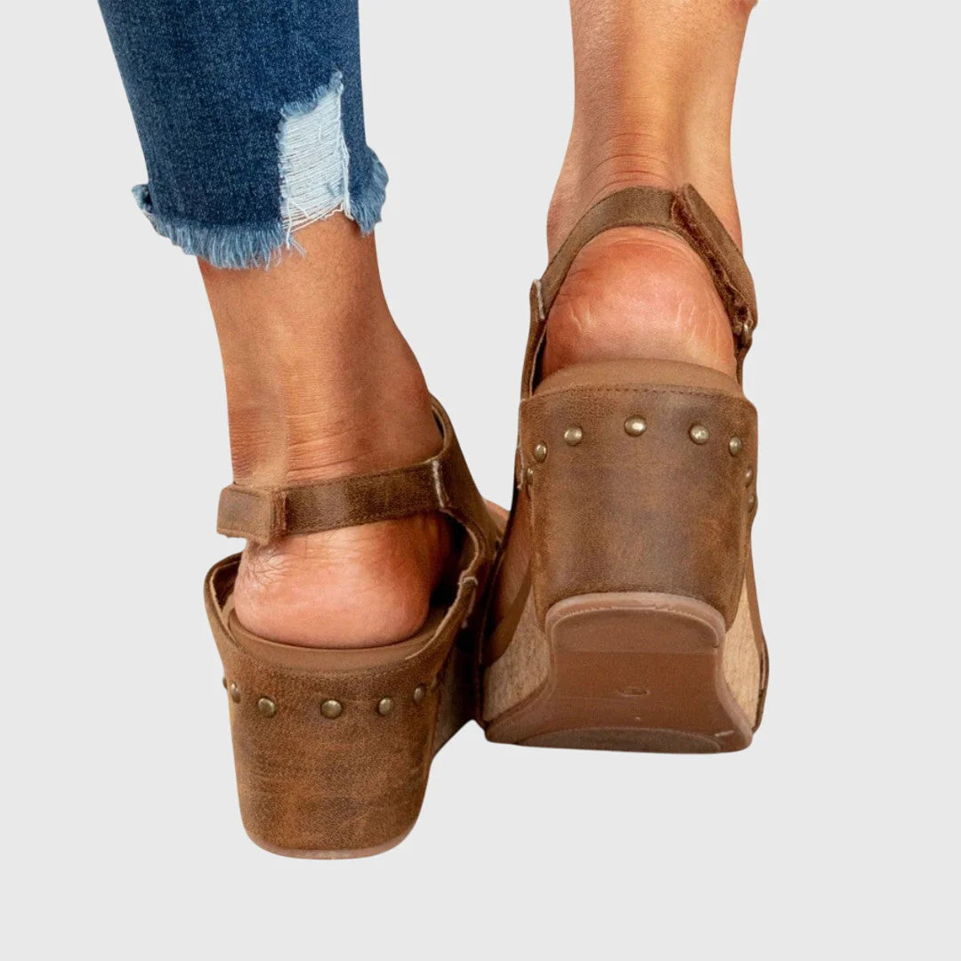 Alice | Women’s Open Toe Slingback Platform Wedge Sandals
