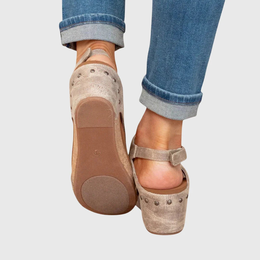 Alice | Women’s Open Toe Slingback Platform Wedge Sandals