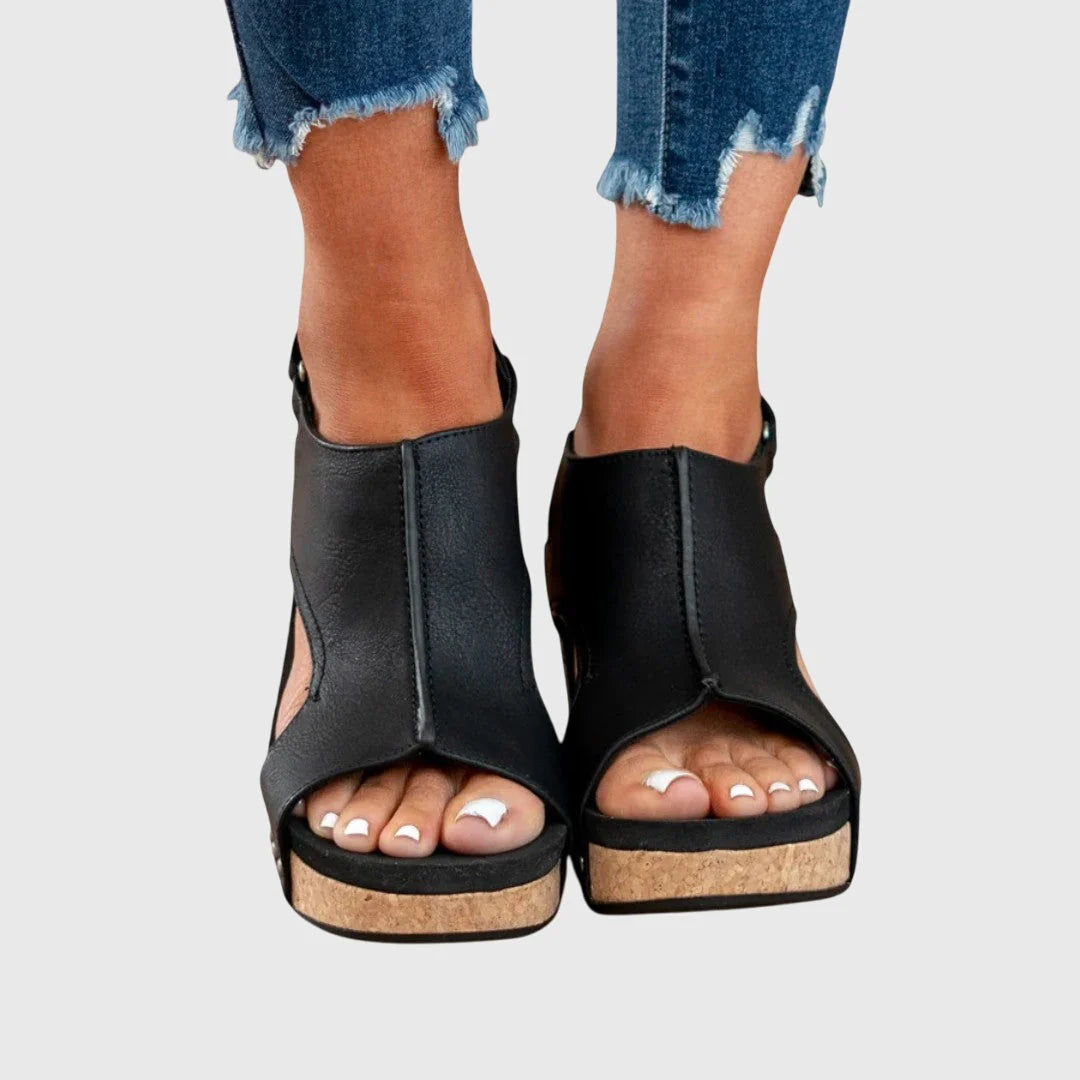 Alice | Women’s Open Toe Slingback Platform Wedge Sandals