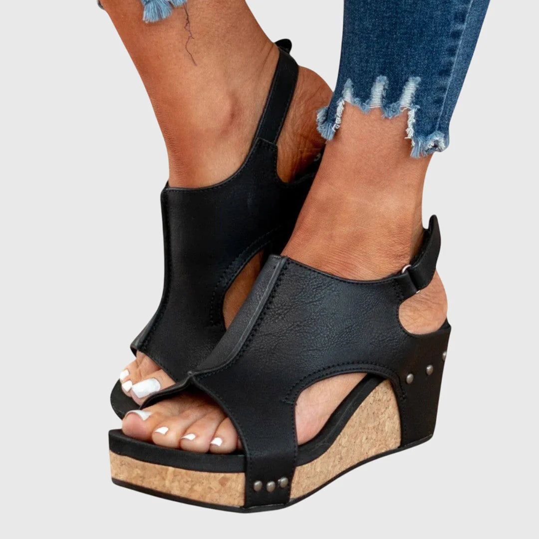 Alice | Women’s Open Toe Slingback Platform Wedge Sandals