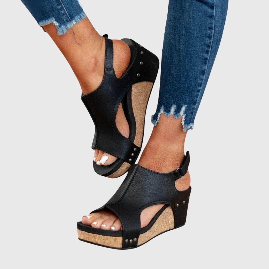 Alice | Women’s Open Toe Slingback Platform Wedge Sandals