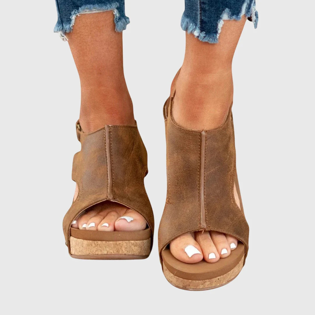 Alice | Women’s Open Toe Slingback Platform Wedge Sandals