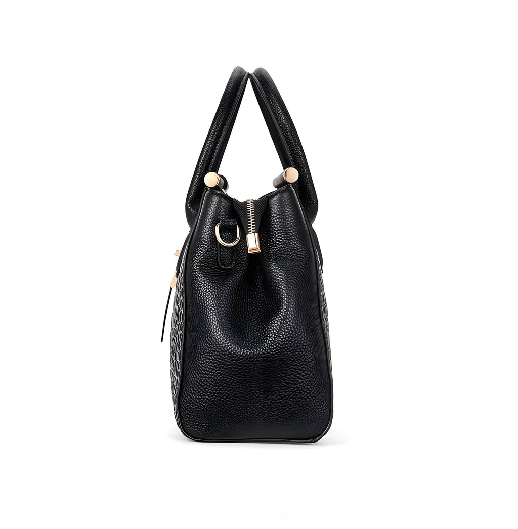 Alice | Women’s Textured Crossbody Shoulder Black Bag