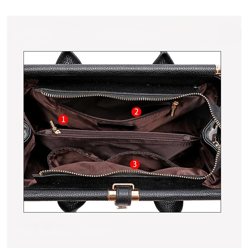 Alice | Women’s Textured Crossbody Shoulder Black Bag