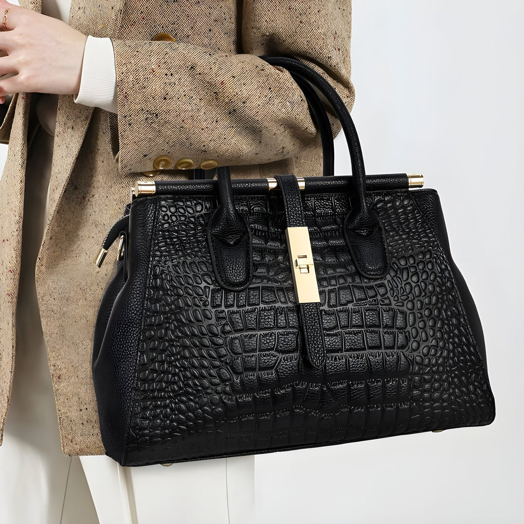 Alice | Women’s Textured Crossbody Shoulder Black Bag