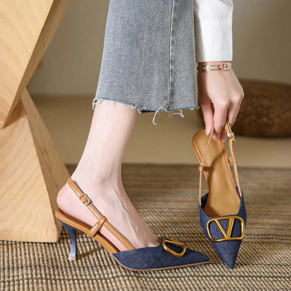 Alicia | Women’s Pointed Toe Slingback Wedding Guest Heel