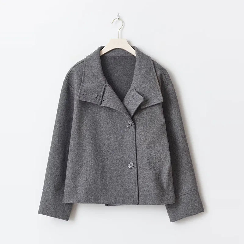 Alinda | Women's Stand Collar Double Breasted Button Front Coat