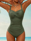 Alisar | Women’s Strappy Sleeveless Ruched Bodycon Swimsuit