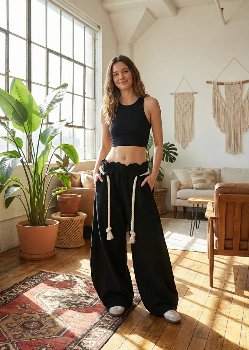 Alishba | Women's Baggy Leg Adjustable Drawstring Pockets Sweatpants