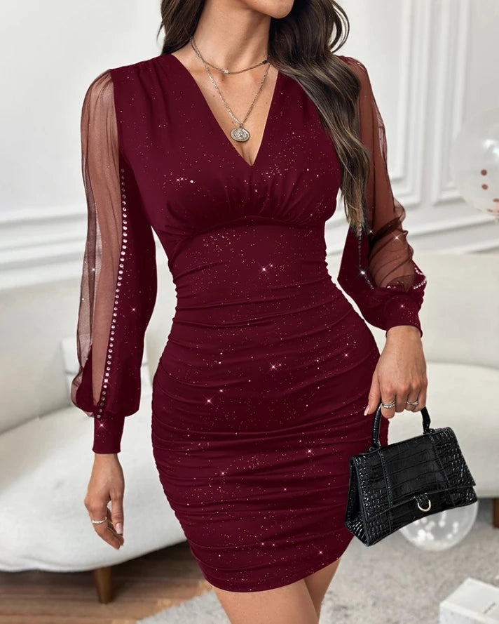 Alison | Women’s Sparkly V Neck Wedding Guest Dress