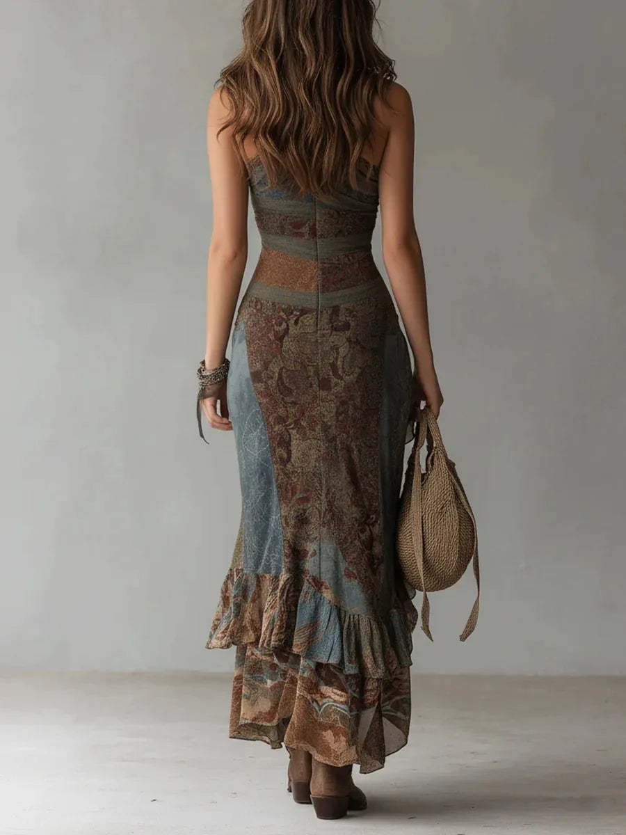 Allana | Women's One Shoulder High Slit Asymmetrical Maxi Dress
