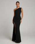 Allegria | Women's Fitted One Shoulder Sleeveless Maxi Dress