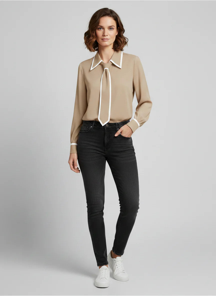 Alondra | Women’s Long Sleeve Collared Neck Blouse