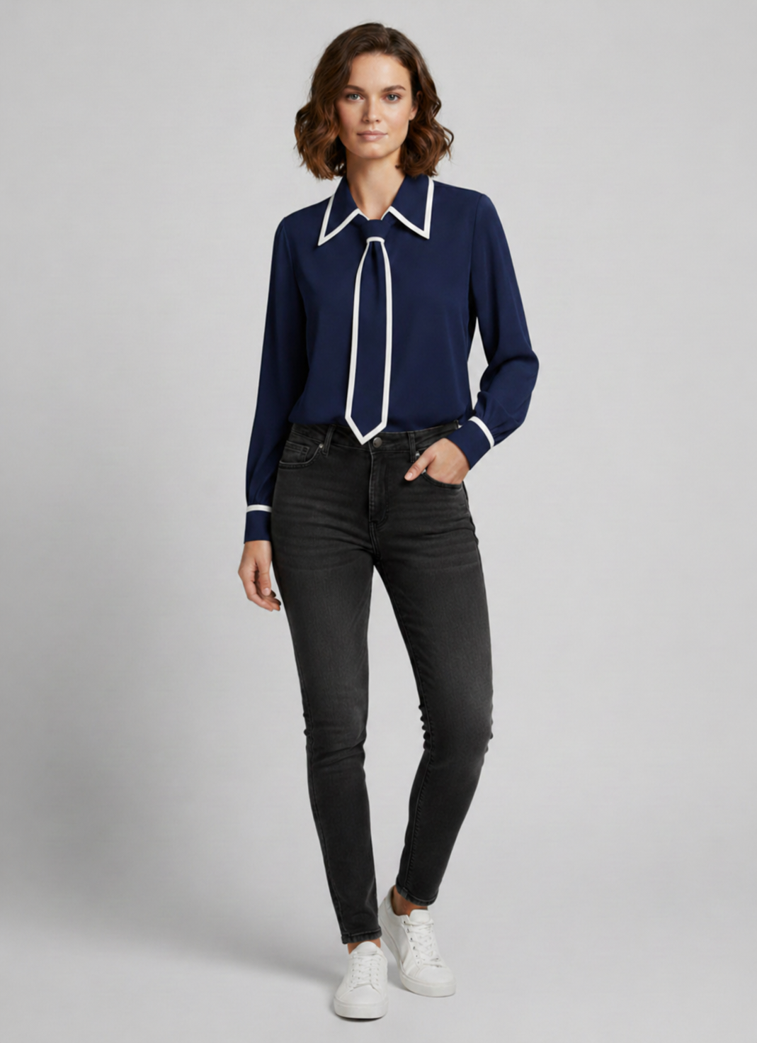 Alondra | Women’s Long Sleeve Collared Neck Blouse