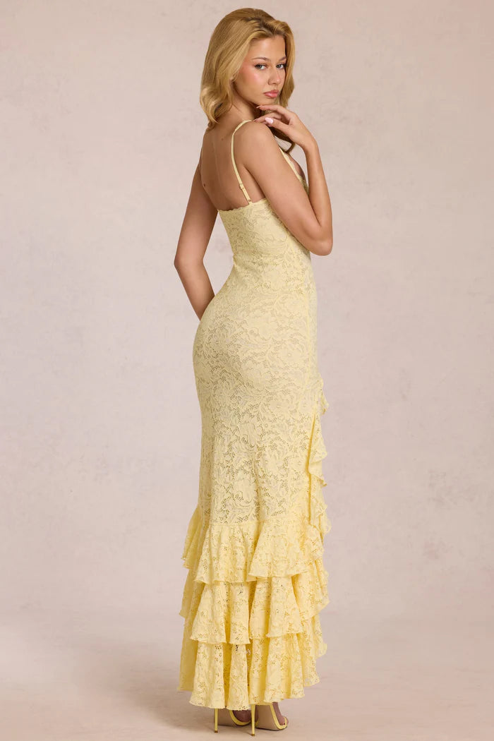 Alouette | Women's Ruffled Square Neck Flowy Wedding Guest Dress