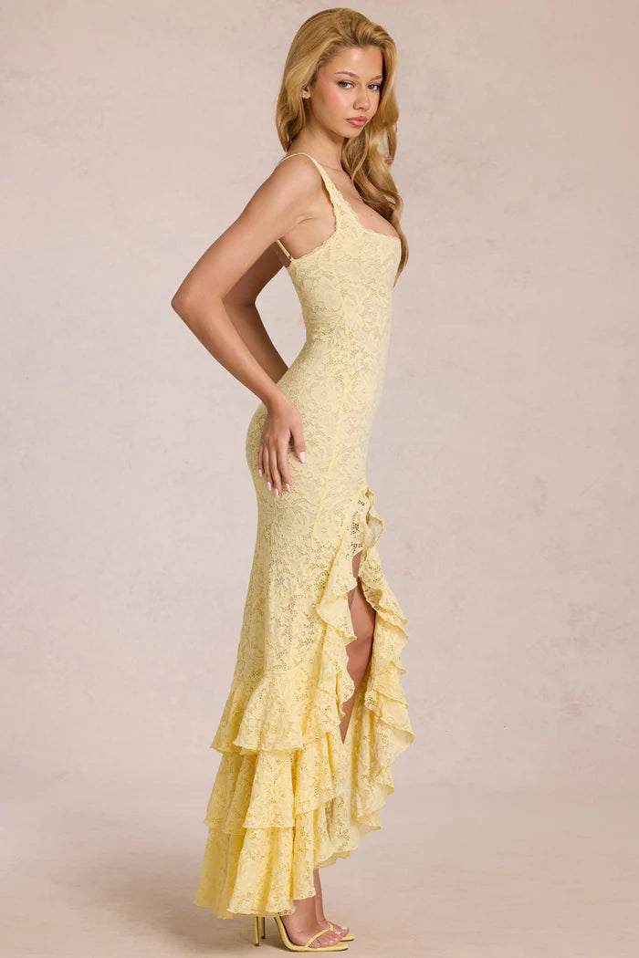 Alouette | Women's Ruffled Square Neck Flowy Wedding Guest Dress
