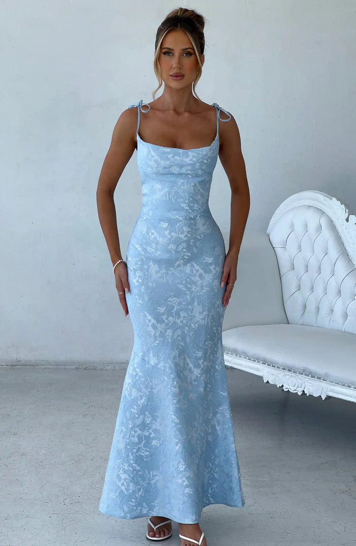 Alpina | Women's Strappy Square Neck Flowy Wedding Guest Dress