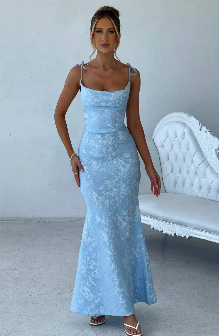 Alpina | Women's Strappy Square Neck Flowy Wedding Guest Dress