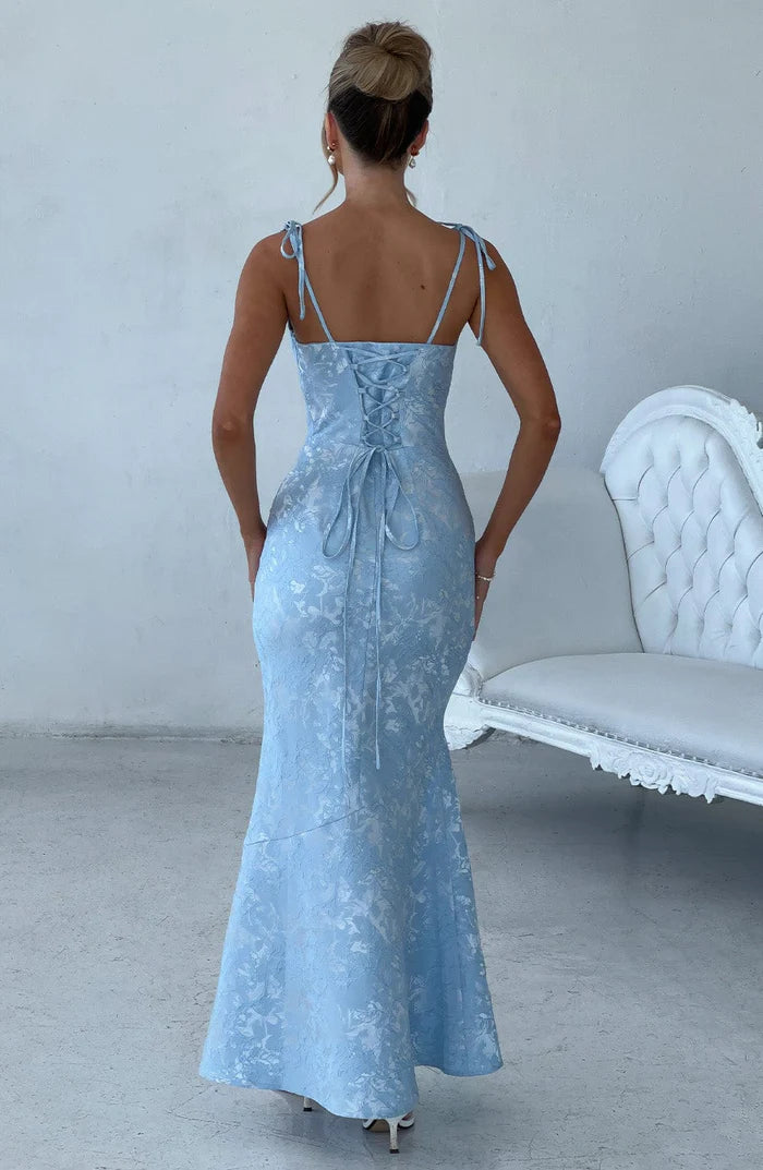 Alpina | Women's Strappy Square Neck Flowy Wedding Guest Dress