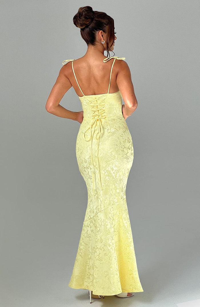 Alpina | Women's Strappy Square Neck Flowy Wedding Guest Dress