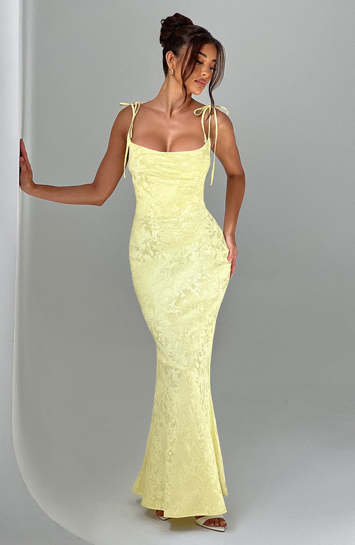 Alpina | Women's Strappy Square Neck Flowy Wedding Guest Dress
