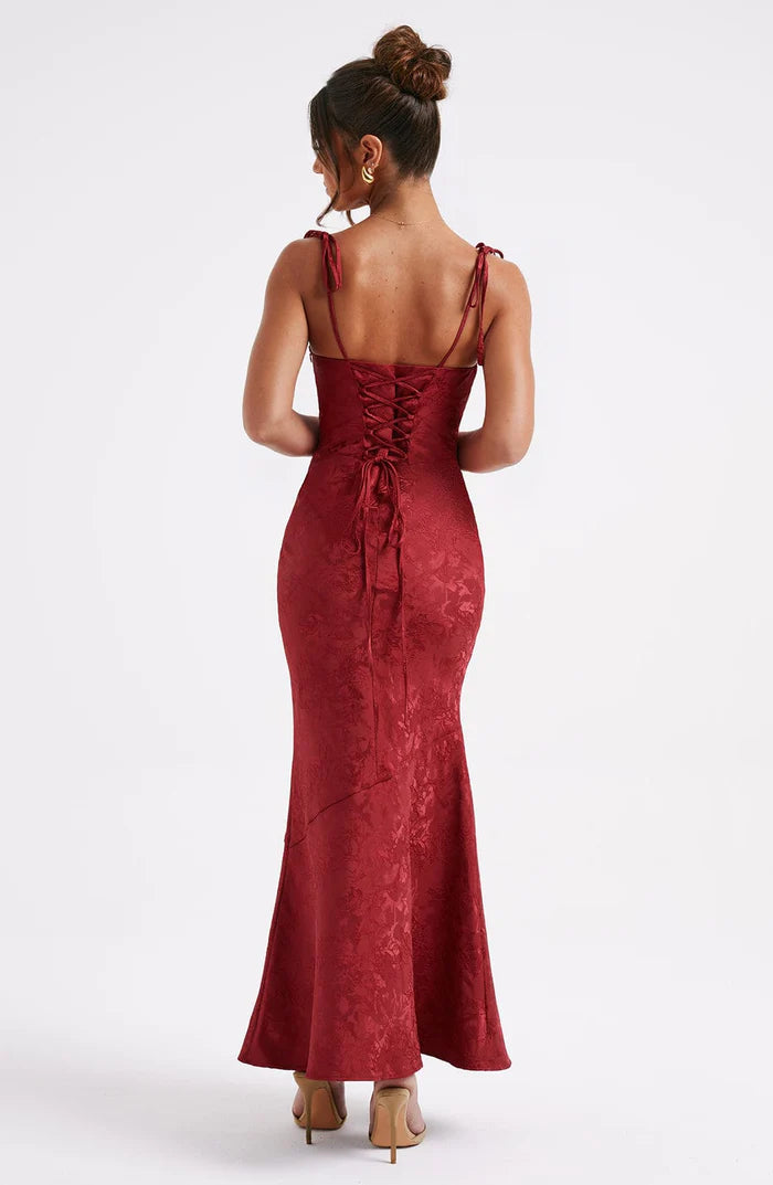 Alpina | Women's Strappy Square Neck Flowy Wedding Guest Dress