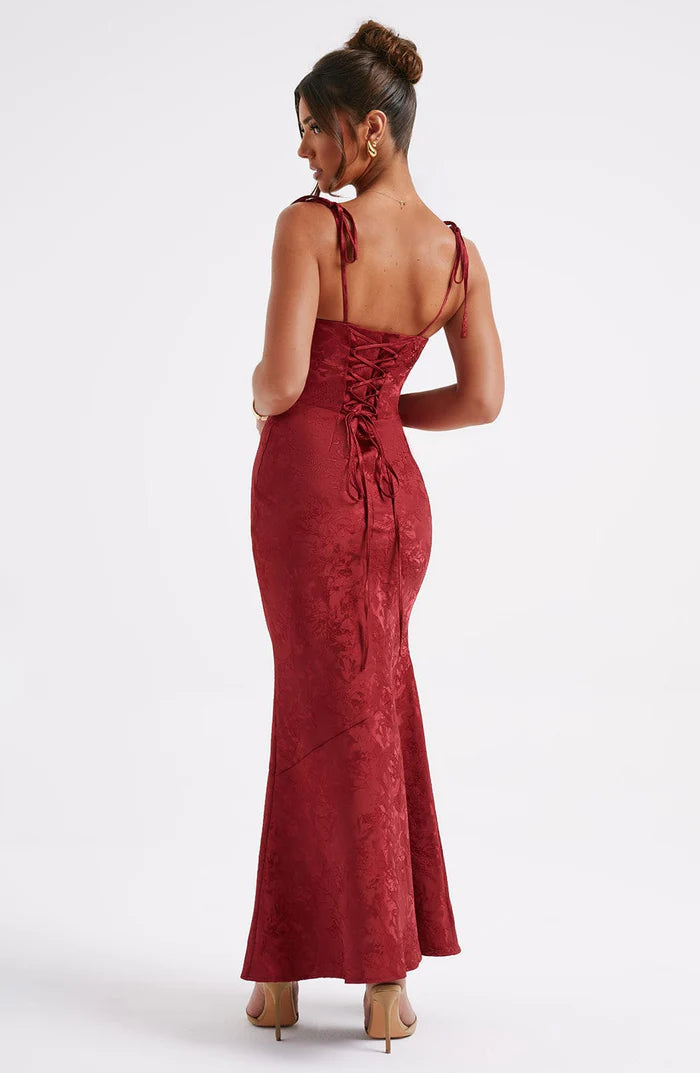 Alpina | Women's Strappy Square Neck Flowy Wedding Guest Dress
